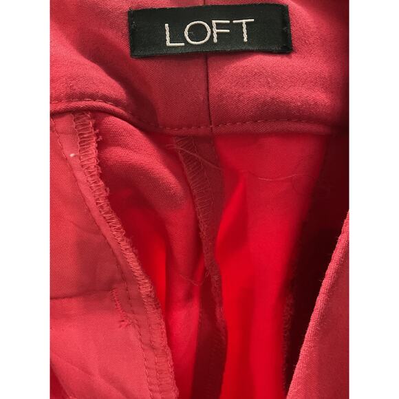 LOFT Pink Cotton Ankle Pants 8 - Picture 3 of 3